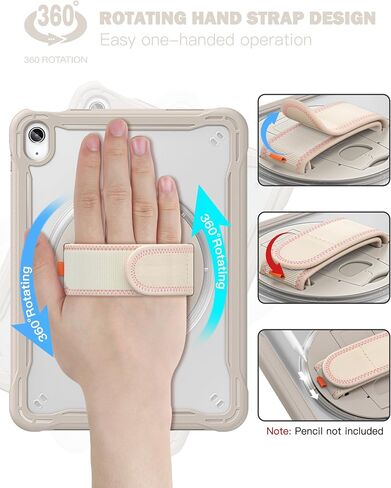 Case for iPad (A16) 11th/10th Generation 11''/10.9'' 2025/2022 Kids with Pencil Holder 360°Rotate Handle Strap/Stand in Saudi Arabia