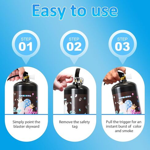 Giant Gender Reveal Fire Extinguisher-2 Packs | Smork Powder Blaster for Gender Reveal Party Ideas | Pink Fire Extinguisher Gender Reveal Suitable Girl Baby | Blasts 20+ Feet in Kuwait