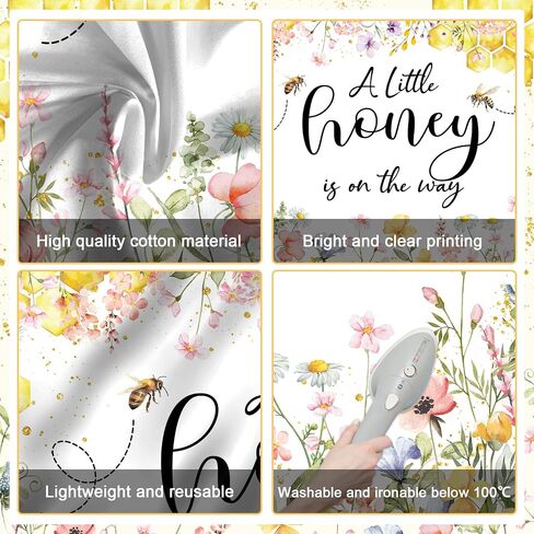 Mocsicka Bee Baby Shower Backdrop Honey Girl Baby Shower Background A Little Honey is On The Way Baby Shower Party Decoration Photo Booth Props (7x5ft) in Saudi Arabia