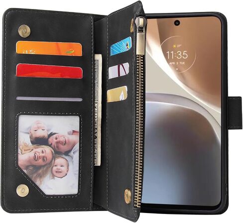 Asuwish Compatible with Motorola Moto G32 Wallet Case and Tempered Glass Screen Protector Leather Flip Cover Card Holder Stand Cell Accessories Shockproof Soft Phone Cases for MotoG32 G 32 Women Black in Saudi Arabia