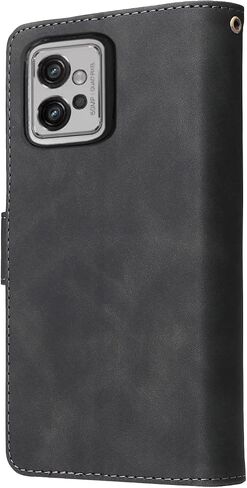Asuwish Compatible with Motorola Moto G32 Wallet Case and Tempered Glass Screen Protector Leather Flip Cover Card Holder Stand Cell Accessories Shockproof Soft Phone Cases for MotoG32 G 32 Women Black in Saudi Arabia