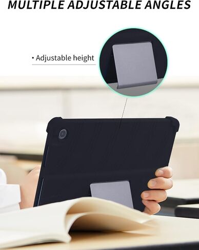 Case for Lenovo Tab Plus 11.5 Inch Android 14 Tablet 2024- Soft Silicone Shock Proof Lightweight Stand Rubber Shell Protective Cover,Kids Friendly Soft Silicone Adjustable Stand Cover,Black in Saudi Arabia