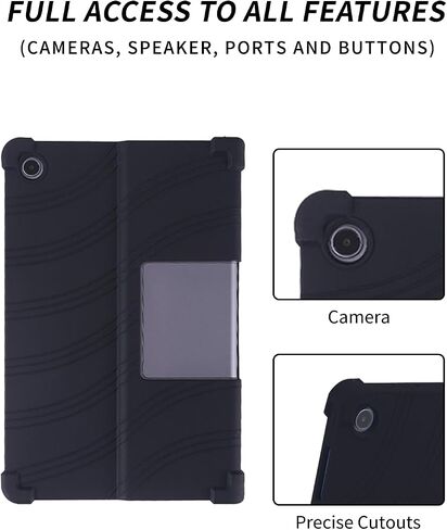 Case for Lenovo Tab Plus 11.5 Inch Android 14 Tablet 2024- Soft Silicone Shock Proof Lightweight Stand Rubber Shell Protective Cover,Kids Friendly Soft Silicone Adjustable Stand Cover,Black in Saudi Arabia