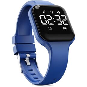 Kids Fitness Tracker,Digital Pedometer Watch，Sport Watch, Steps Counter, Waterproof, Alarm Clock for Boys Grils Kids Children (Deep Blue)