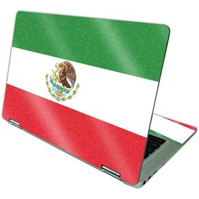 MightySkins Glossy Glitter Skin Compatible With HP Chromebook x360 14 (2021) - Mexican Flag | Protective, Durable High-Gloss Glitter Finish | Easy to Apply, Remove, and Change Styles | Made in The USA
