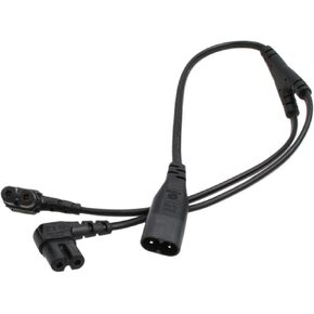 Y Splitter Extension Power Cord IEC320 C8 to 2X C7 Right Angle Figure 8 for Laptop PS4 LED Lamp Household Appliances 12"