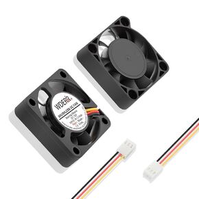 40mm x 10mm 12V DC Brushless Cooling Fan High Speed 4500RPM 3Pin for Radiator/Electronics/DIY Replacement Cooling, Small Electric Ventilation Projects (1.5 Inch, Black，2Pack)