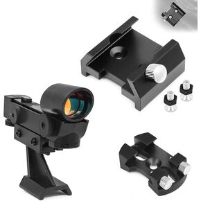 Astromania Universal Quick Release Finder Shoe Base for Schmidt Cassegrains and Other Telescope 130-400mm Diameter - Bundle with - Finderscope Starpointer&Dovetail Mounting Base