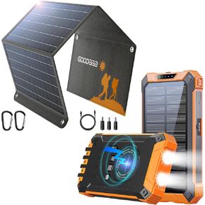 GOODaaa 30W Solar Panel Plus 36000mAh Solar Power Bank
