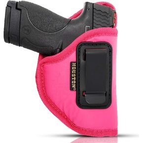 IWB Gun Holster for Women 9mm for Glock 26/27 / 33, S&W Shield/MPc, XDS, Taurus 709 / ProC, Walther P22, Beretta Nano, SCCY Sky, Ruger LC9 Right Holster Color Pink Woman Gun Holsters by Houston