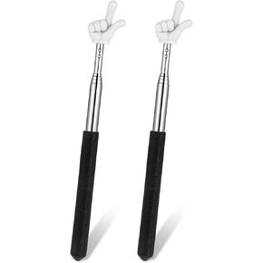 2 Pcs Finger Pointer Stick,Telescopic Teachers Pointer Presentation Stick Mini Extendable Hand Pointing Finger Sticks for School Classroom Teachers Presentation,Black