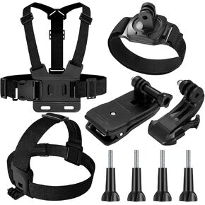 إكسسوارات تم تعيينها لـ GoPro Hero 13/12/11/10/9/8/7/6/5/4 ، حزام رأس سريع للفرار