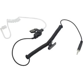 3.5 mm Thread Listen Only Earpiece 1-Pin Single Jack Threaded Ear Piece Listening Receiver Acoustic Tube Headset Earphone for Shoulder Microphone Speaker Mic Audio Jack