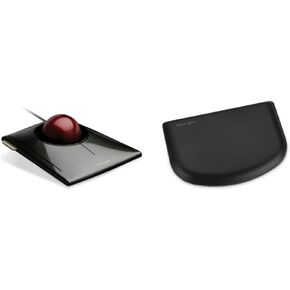 Kensington Wired SlimBlade Trackball Mouse (K72327U), Black ErgoSoft Wrist Rest for Slim Mouse/Trackpad, Black (K52803WW)