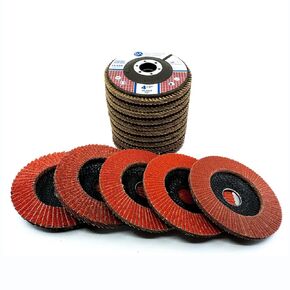 Benchmark Abrasives 4.5" x 7/8" T29 (Angled) Ceramic Flat Flap Discs for Sanding, Grinding, Finishing, Stock Removal on Stainless Steel, Carbon Steel Alloys Metals (10 Pack) - 36 Grit