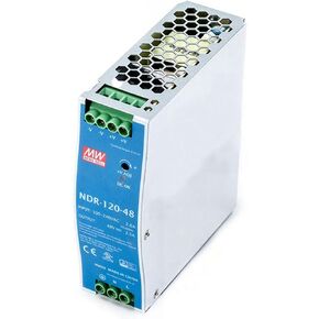 Mean Well NDR-120-48 48V 2.5A DIN Rail Power Supply - 120W Robust & Reliable Power Solution for Industrial Environments, Automation, and Control Systems - Easy DIN Rail Mounting