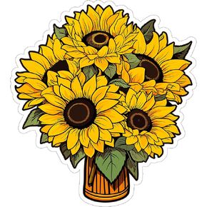 Sunflower Flower Sticker 4 Inch - Waterproof Vinyl Decal for Laptop Water Bottle Car Tumbler - Durable Aesthetic Long-Lasting Stickers for Adults ID44990
