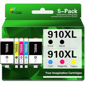 910 XL 910XL Ink Cartridges 5 Pack Compatible for HP 910XL 910 XL Ink Cartridges Compatible with HP OfficeJet Pro 8010 8015 8018 8020 8022 8025 8028 8035 8030 Printer (2Black Cyan Magenta Yellow)