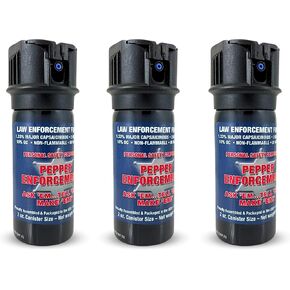 3-Pack Splatter Stream Pepper Spray, 2 oz. Flip Top - Maximum Strength 10% OC Formula with Marking Dye - Emergency Self Defense Personal Protection (Pack of 3)