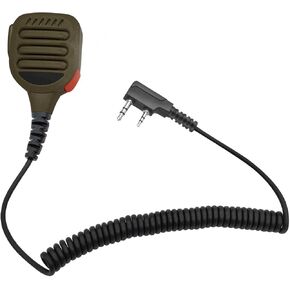 Two Way Radio Shoulder Mic Remote Speaker Microphone with 3.5mm Audio Jack for Baofeng for Kenwood for Retevis Walkie Talkie (Coffee), RE035