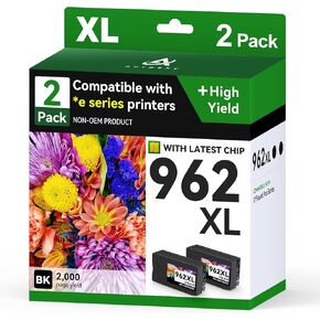 962XL Remanufactured Ink Cartridges Compatible for HP 962 XL HP962XL Combo Pack Replacement for HP OfficeJet Pro 9010e 9012e 9014e 9015e 9018e 9019e 9020e 9022e 9025e 9028e Series (4 Pack)