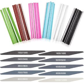 70 Pcs Sanding Sticks Polishing Sticks Fine Sanding Twig Coded Abrasive Sanding Sticks for Plastic Models Assorted Metal and Wood Sanding Tools Accessory for Model Craft Amateur (Water Drop Style)