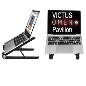 Portable Laptop Stand for HP Omen 17 16 15 Victus 15 16 Pavilion 16 16t 17 16 15 inch Gaming Laptop.Laptop Stand for Desk,Made of Reinforced Nylon, 304 Stainless Steel and Silicone.Black