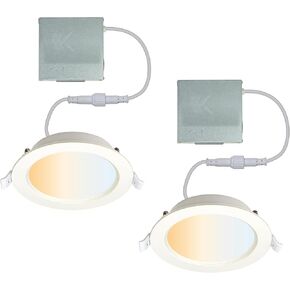 Canless Recessed Lighting 6 in - TRIAC Dimmable LED Ceiling Light - 5 CCT Adjustable Color Temperature Canless Lights - 12W, 1150 Lumen Energy Efficient LED Downlight (24 Pack)