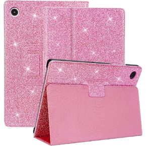 Case for Samsung Galaxy Tab A9 Plus 11 inch 2023,Glitter Leather Bling Cover with Pencil Holder for Girl/Women,Auto Sleep/Wake,Glitter Pink