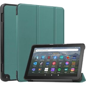 Tablet Cover for Amazon Kindle Fire HD 8 10th K72LL4(2020 Release),Ultra Slim Folio Stand Lightweight Leather Case for Kindle Fire HD 8 Plus/HD 8 2020/Kids 10th Gen 8" (Li-Red)