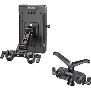 SMALLRIG V Mount Battery Adapter Plate and 15mm Long Lens Support
