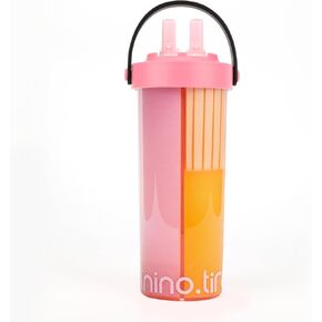 Mixed 2-in-1 Drink 27 OZ Spilt Flask Unique Compartment Pink Travel Creative Dual Drinking One Cups Of Two Straws With Two Sides For Fruit Tea Coffee Cup Camping Sports