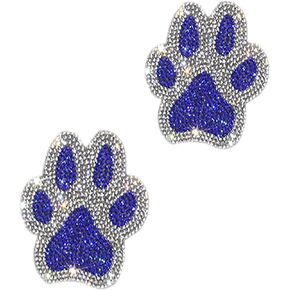 Car Decoration Stickers ,2 Pieces Silver Bling Cat Paw Truck Decals, Sparkly Crystal Rhinestone Waterproof Dog Footprint Vehicle Decal or Window Laptops Luggage Decoration,Black