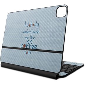 Carbon Fiber Skin Compatible with Apple Magic Keyboard for iPad Pro 13‑inch (M4) 2024 - Coffee Understands Me - 3M Vinyl Protective Decal Cover - Easy to Apply | Crafted in The USA by MightySkins