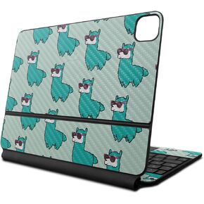 Carbon Fiber Skin Compatible with Apple Magic Keyboard for iPad Pro 13‑inch (M4) 2024 - Awesome Alpacas - Premium 3M Vinyl Protective Decal Cover - Easy to Apply | Crafted in The USA by MightySkins
