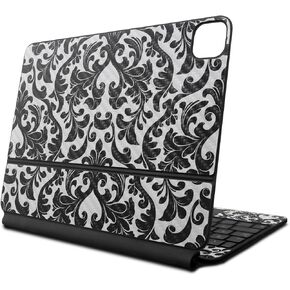 Carbon Fiber Skin Compatible with Apple Magic Keyboard for iPad Pro 13‑inch (M4) 2024 - Black Damask - Premium 3M Vinyl Protective Wrap Decal Cover - Easy to Apply | Crafted in The USA by MightySkins