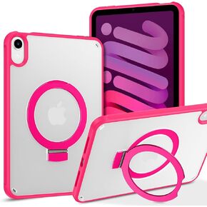 YINLAI Case for iPad mini 7 2024 (A17 Pro),iPad mini 6 Case 8.3-Inch 2021,iPad mini 7th/6th Generation Case with Ring Holder Kickstand Slim Translucent Matte Shockproof Protective Back Cover, Black