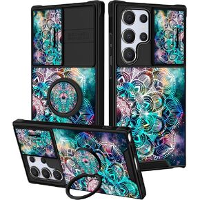 for Samsung Galaxy S25 Ultra Case - Women Girls Cute Phone Cover Pretty Girly Aesthetic Black Butterfly Unique Design with Camera Cover and Ring Stand Funda for Samsung S25 Ultra Case