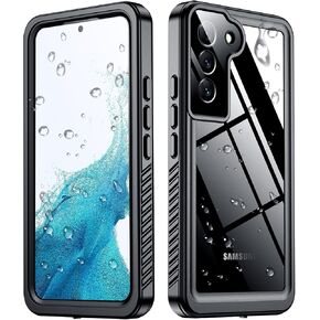 SPIDERCASE for Samsung Galaxy S22 Waterproof Case,Built-in Screen Protector [12FT Military Shockproof] IP68 Underwater Full Heavy Duty Anti-Scratched Rugged Case for S22 6.1",Black