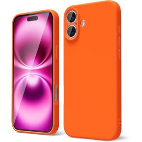 oakxco for iPhone 16 Pro Max Phone Case Liquid Silicone, Neon Bright Solid Color, Thin Slim Soft Rubber Gel Matte TPU Plain Simple Protective Cover for Women Girl Cute Aesthetic, Neon Green Lime