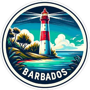 ملصق Barbados 4 بوصة - صائق الفينيل المقاوم للماء لزجاجة زجاجة ماء محمول - ملصقات جمالية طويلة الأمد للبالغين ID44990