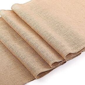 Natural Jute Table Runner 12 x 108 inch Burlap Farmhouse Rustic Jute Table Runner Country Vintage for Wedding Birthday Christmas Craft Parties Banquet Venue Decoration – 1 Pc, Brown