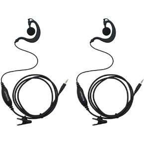G Shape Clip-Ear Earpiece for Cobra PX650 ACXT390 ACXT1035R MT200 MT525 MT550 PR375 PR385 PR550 CX80 CX105 CXT85 CXT88 CXT90 CXT94 CXR925 Walkie Talkie 1-pin(Pack2)