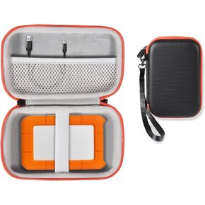 Getgear Portable Case Compatible with LaCie External Hard Drive Portable HDD, Rugged Mini HDD 2TB/ 1TB/ 4TB/ 5TB, USB-C HDD