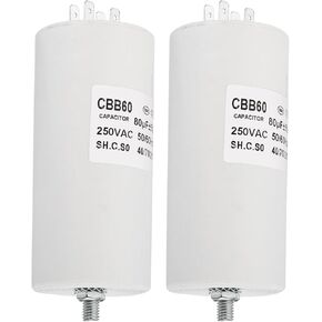 YOKIVE 60uF CBB60 Capacitor with 4 Pins, AC 250V(White) in Kuwait