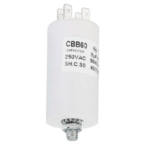 YOKIVE 60uF CBB60 Capacitor with 4 Pins, AC 250V(White)