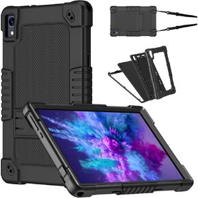 for Jeazans OC101/C107 10.1 inch Tablet Case,Case for Urao C107,Kids Shockproof with Stand Strap Hybrid Cover for ZOFYWNAS C107/HiGrace C107/Freeski C107 10.1 inch Tablet (Black/Blue)