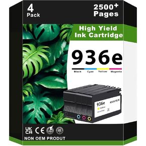 936e Ink Cartridge (with Chip) Combo Pack Compatible for 936e 936 Ink for HP OfficeJet Pro 9125e 9130b 9135e 9128e 9110b OfficeJet Pro Wide Format 9730e OfficeJet 9122e Printer
