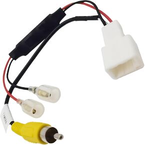 Car Rear View Backup Reverse Camera Video Connector RCA Cable, 4 Pin to-yo-ta OEM Factory Output Car Reverse Camera Retention Wiring Harness Connector, Compatible with to-yota Models (White)