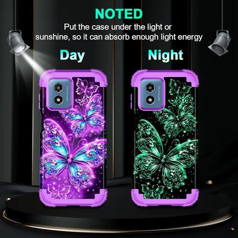 Casetego متوافق مع حالة Moto G 5G 2024 ، توهج في الطبقة المظلمة الثلاثة للخدمة الثقيلة المكوّنة الصدمات الكاملة حماية قاسية وعاء لليئة TPU ، كلها أرجوانية in Kuwait